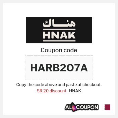 Coupon discount code for HNAK 20 SAR OFF