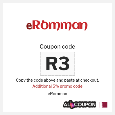 Coupon discount code for eRomman 5% coupon code