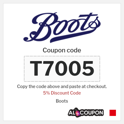 Coupon discount code for Boots 5% OFF