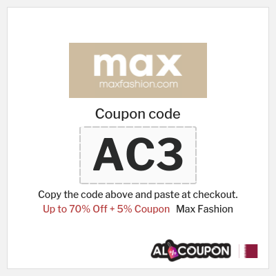 Coupon discount code for Max Fashion Up to 10% Exclusive Coupon