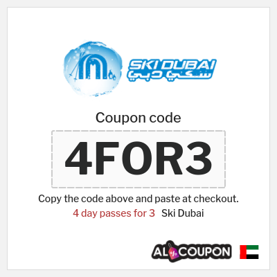 Coupon for Ski Dubai (4FOR3) 4 day passes for 3