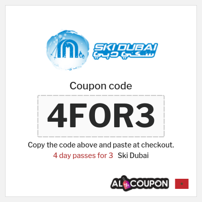 Coupon for Ski Dubai (4FOR3) 4 day passes for 3