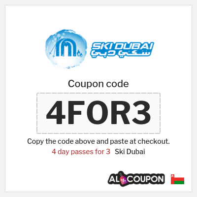Coupon for Ski Dubai (4FOR3) 4 day passes for 3