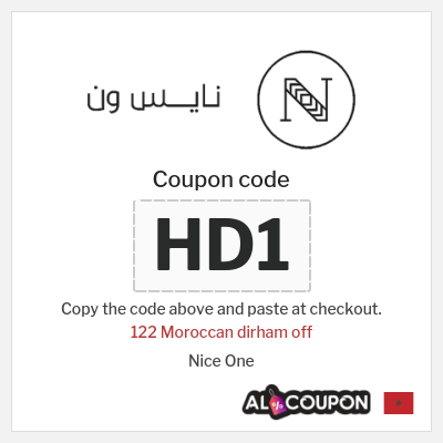 Coupon discount code for Nice One 122 Moroccan dirham OFF