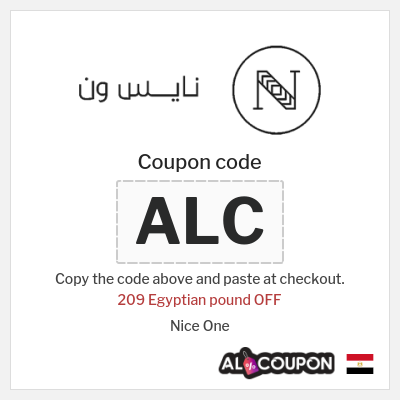 Coupon discount code for Nice One 209 Egyptian pound OFF