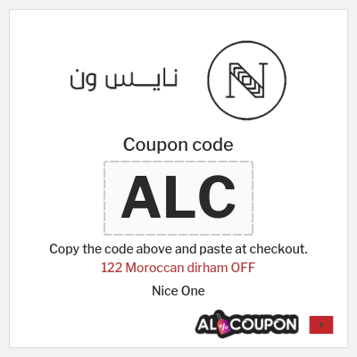 Coupon discount code for Nice One 122 Moroccan dirham OFF