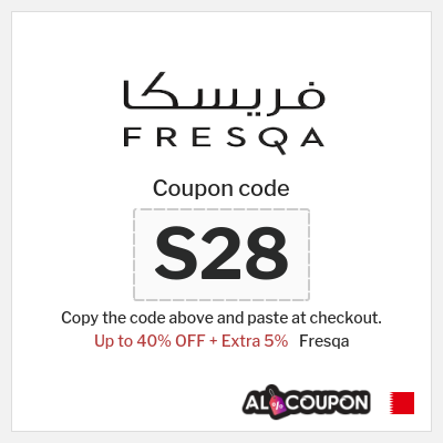 Coupon for Fresqa (S28) Up to 40% OFF + Extra 5%