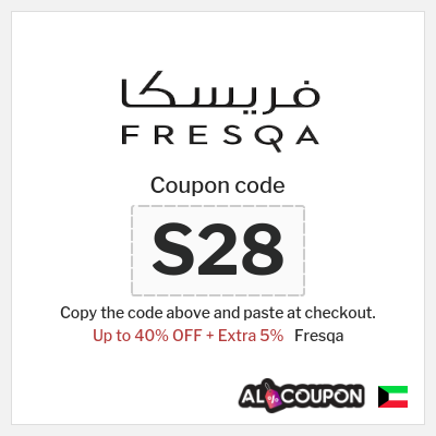 Coupon for Fresqa (S28) Up to 40% OFF + Extra 5%
