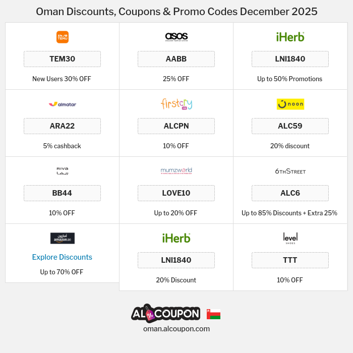 Al Coupon Oman Discount Codes