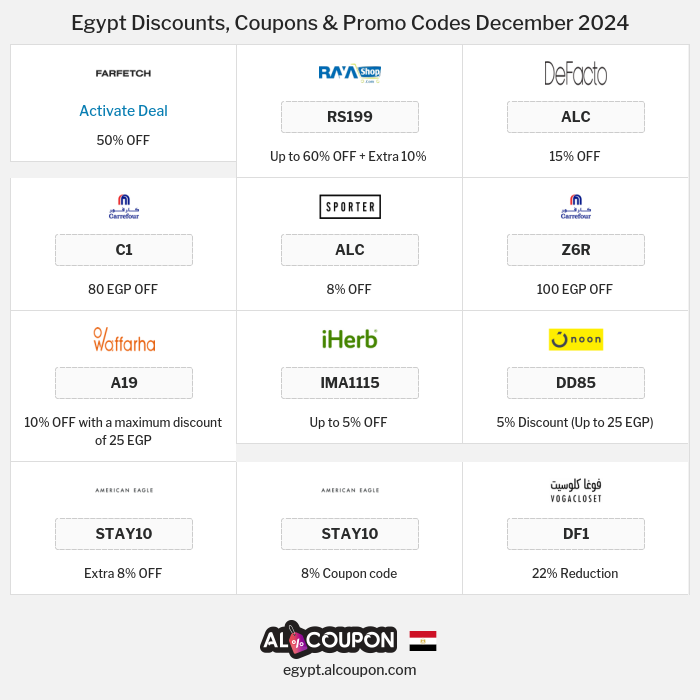 Coupon and Discount Codes in Egypt Al Coupon Website