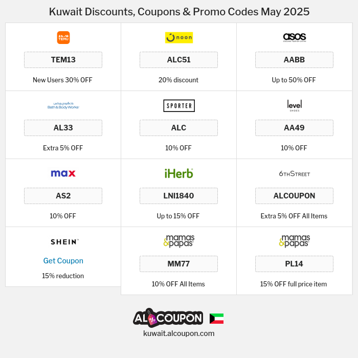 All Coupons and deals for Kuwait stores