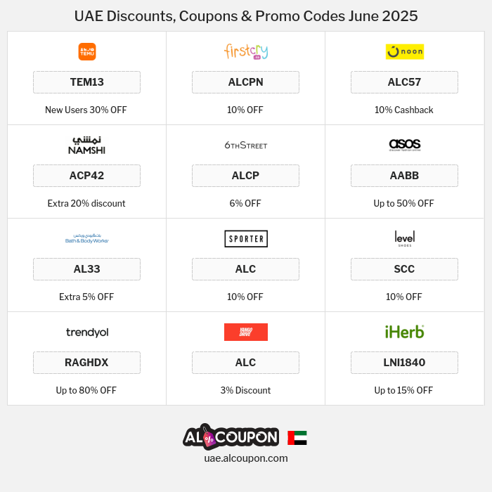 All Coupons and deals for UAE stores