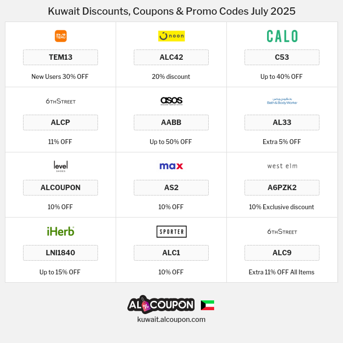 All Coupons and deals for Kuwait stores
