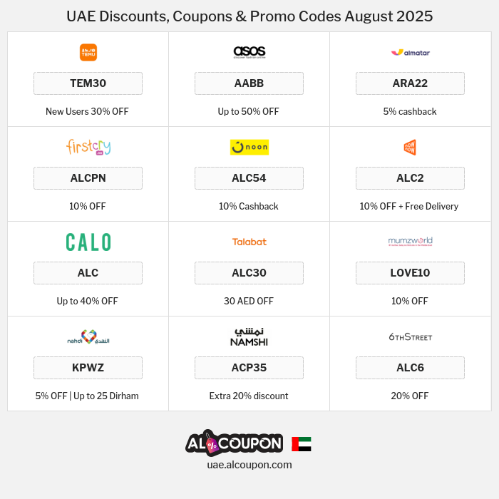 All Coupons and deals for UAE stores