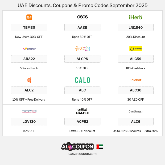 All Coupons and deals for UAE stores