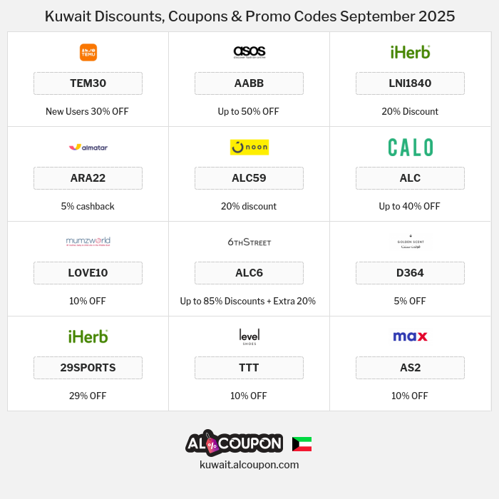 All Coupons and deals for Kuwait stores