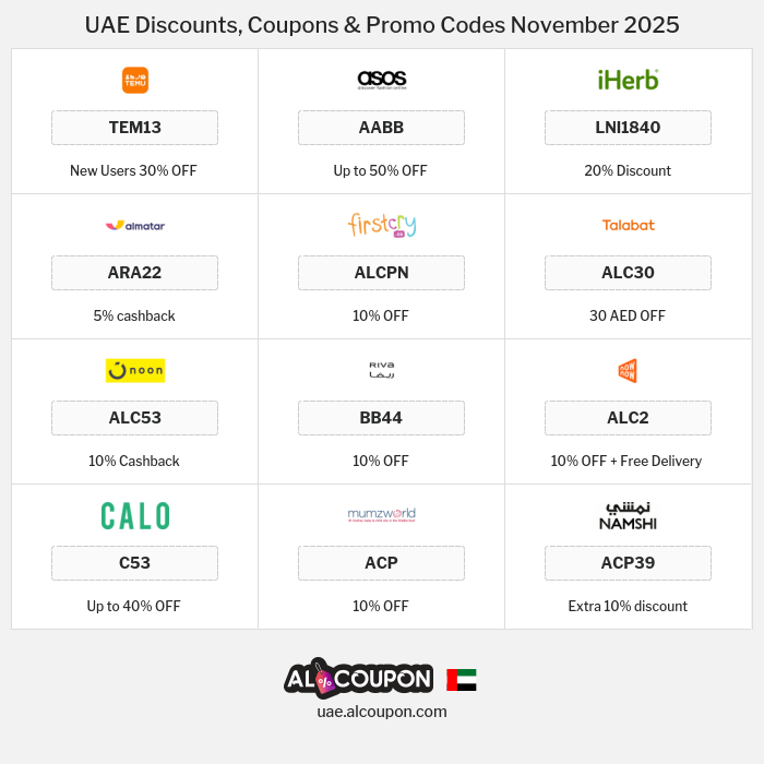 All Coupons and deals for UAE stores