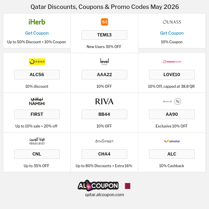 All Coupons and deals for Qatar stores
