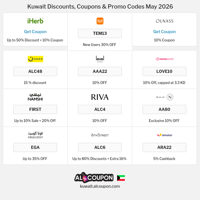All Coupons and deals for Kuwait stores