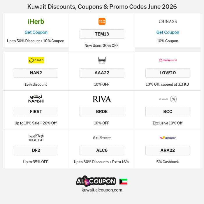 All Coupons and deals for Kuwait stores