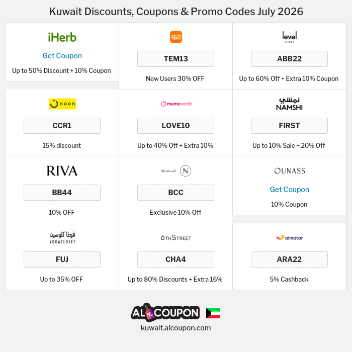 All Coupons and deals for Kuwait stores