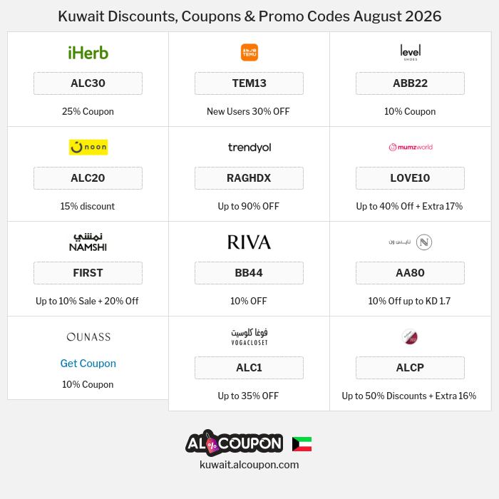 All Coupons and deals for Kuwait stores
