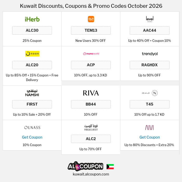 All Coupons and deals for Kuwait stores
